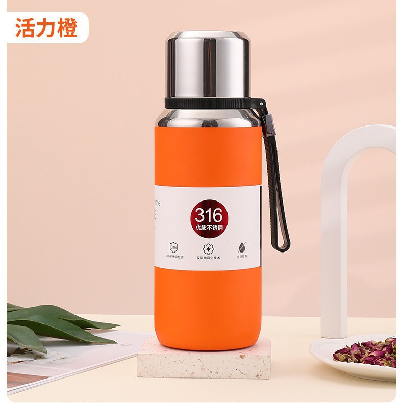 316l taza de acero inoxidable de alta capacidad todo acero hervidor de aislamiento portátil al aire libre de alta calidad soporte de regalo de grabación láser