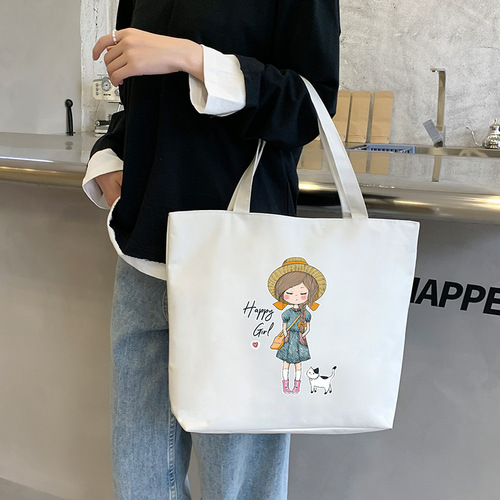 Canvas bag women's new shoulder handbag student tote bag one piece drop shipping large capacity hand-held canvas bag wholesale