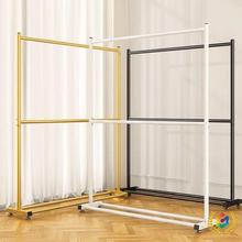 网红双层加轮晾衣架落地立式晾衣杆家用挂衣架室内阳台衣架可移动