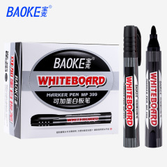Baoke 399 refillable large-capacity erasable whiteboard pen, black, red and blue available, easy-to-erasure marker pen wholesale