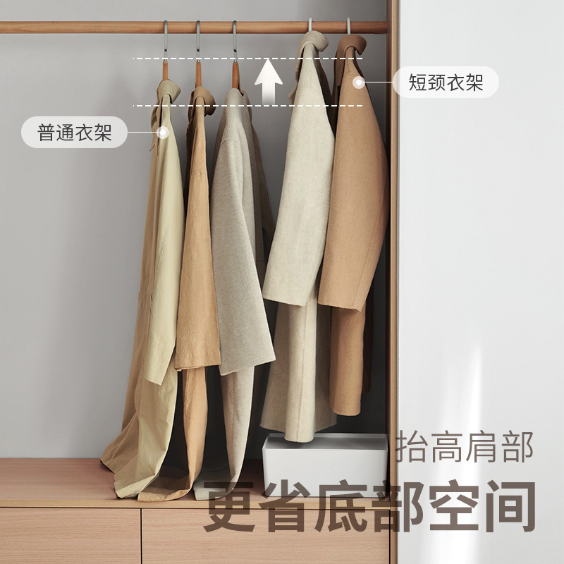 ウェット＆ドライショートネックハンガー プラスチック滑り止めハンガー ワードローブ 省スペース収納 洋服サポート シームレス M型ハンガー|undefined