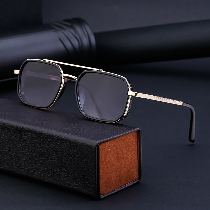 Lunettes de soleil Style Punk Steam pour hommes, nouvelle mode européenne et américaine décontractée, simples et polyvalentes, boîte rétro, 2024_voghion.com