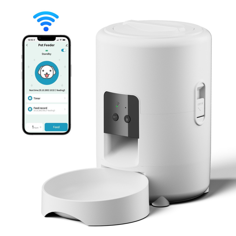 亚马逊爆款宠物自动喂食器猫狗视频按键WiFi喂食器   可贴标|undefined
