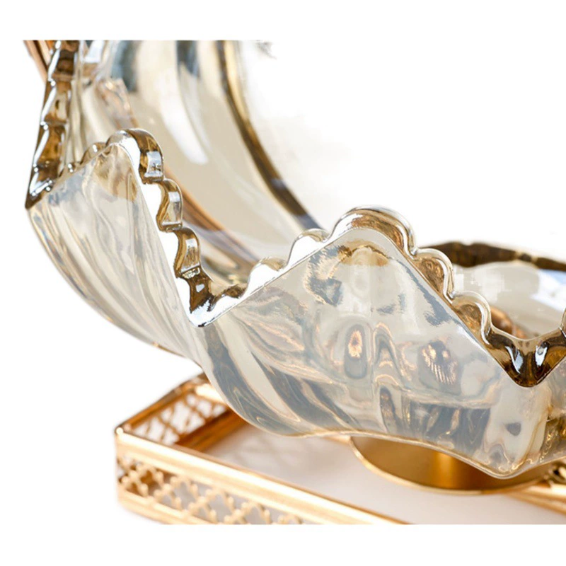 Европейский стиль легкий роскошный стеклянный поднос для фруктов в скандинавском стиле для дома и гостиной журнальный столик креативный свет Роскошные закуски конфеты поднос из сухофруктов украшения