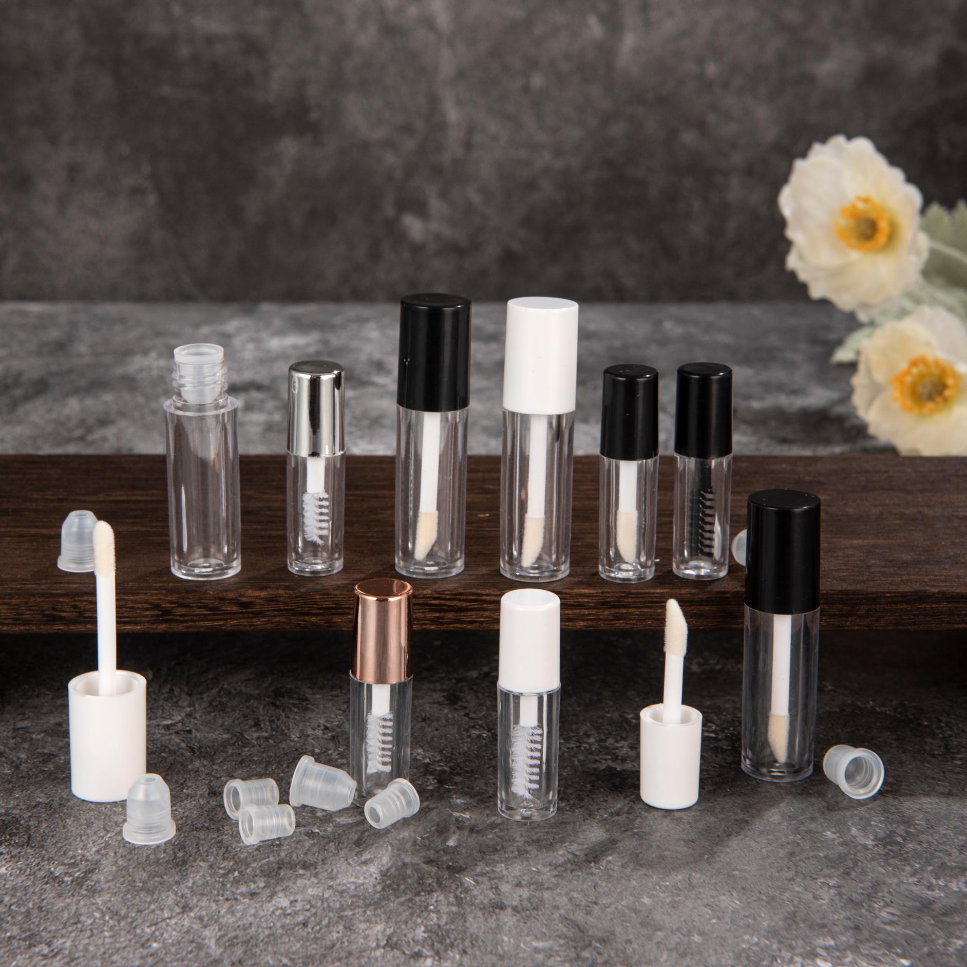 Embalaje de maquillaje de color, tubo de brillo labial, brillo labial de miel, cepillo de maquillaje de color completo