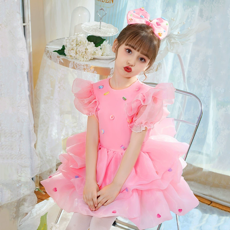 Новогодний детский костюм пушистый марлевый платье девушка платье платье принцессы детский сад современный танцевальный костюм