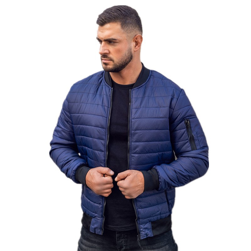 boy European And American Solid Color Padded Quilted Small Men's Stand Collar Warm Cotton Coat Jacket Outerwear_voghion.com