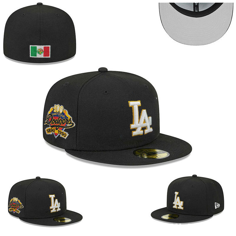 Nueva gorra de béisbol de LA con visera plana, gorra deportiva informal de estilo hip-hop cerrada, gorra de talla moderna de estilo coreano, gorra unisex bordada.