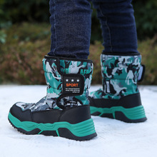跨境儿童雪地靴中大童冬季加绒棉鞋多色迷彩高帮大棉童靴子 shoes