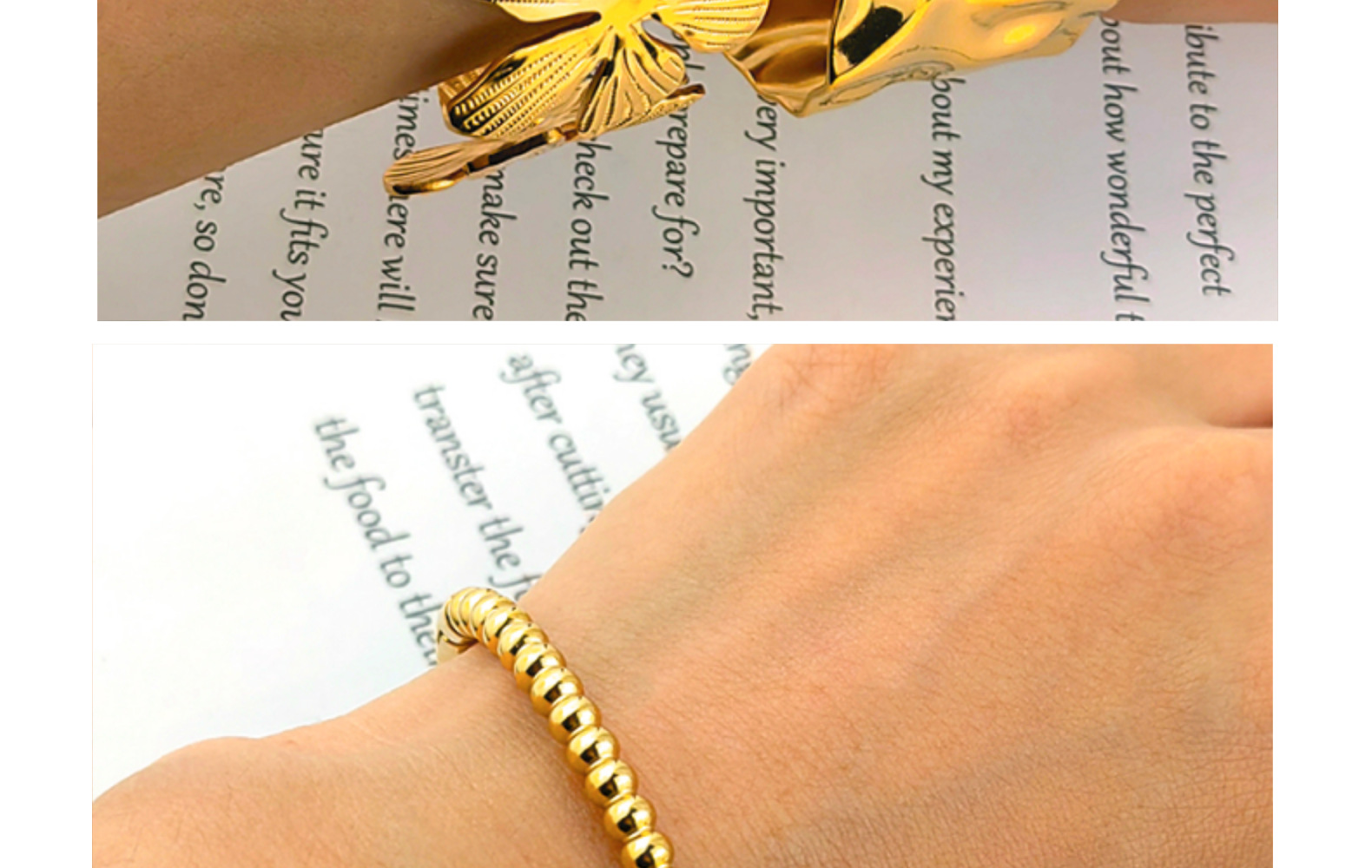 304 Stainless Steel Chain Material Casual Simple Style Solid Color Flower Butterfly 304 Stainless Steel 18K Gold Plated Bangle In Bulk