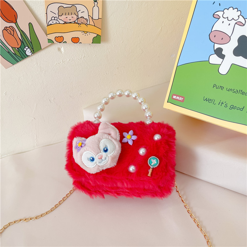 Chanel estilo princesa flor accesorios bolsa conejito bolso de hombro del niño Bolsa de felicitación de Año Nuevo estilo coreano bolsa de mensajero de los niños de dibujos animados