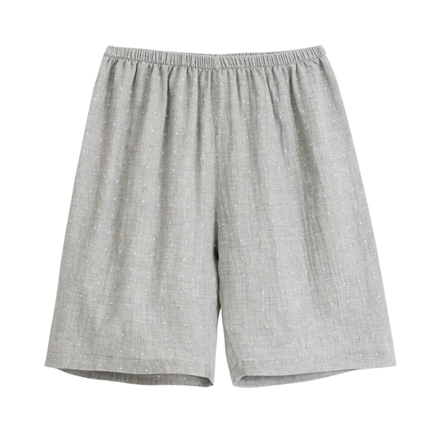 [Double-layer gauze shorts] Gray polka dots-men's style