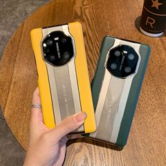 適用於華為mate40pro真皮手機殼秒變保時捷電鍍M40鏡頭全包M30pro