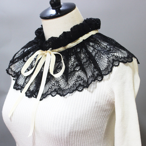 False wavy edge lace shawl collar decorative collar Detachable dickey collar for women girls half shirt sweater decoration collar 