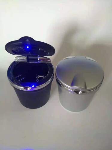 Car ashtray with LED light, indoor household ashtray, creative car ashtray, universal car ashtray with electroplating