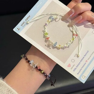 Lucky clover, woven bracelet handmade, universal accessory, DIY, simple and elegant design, for beloved