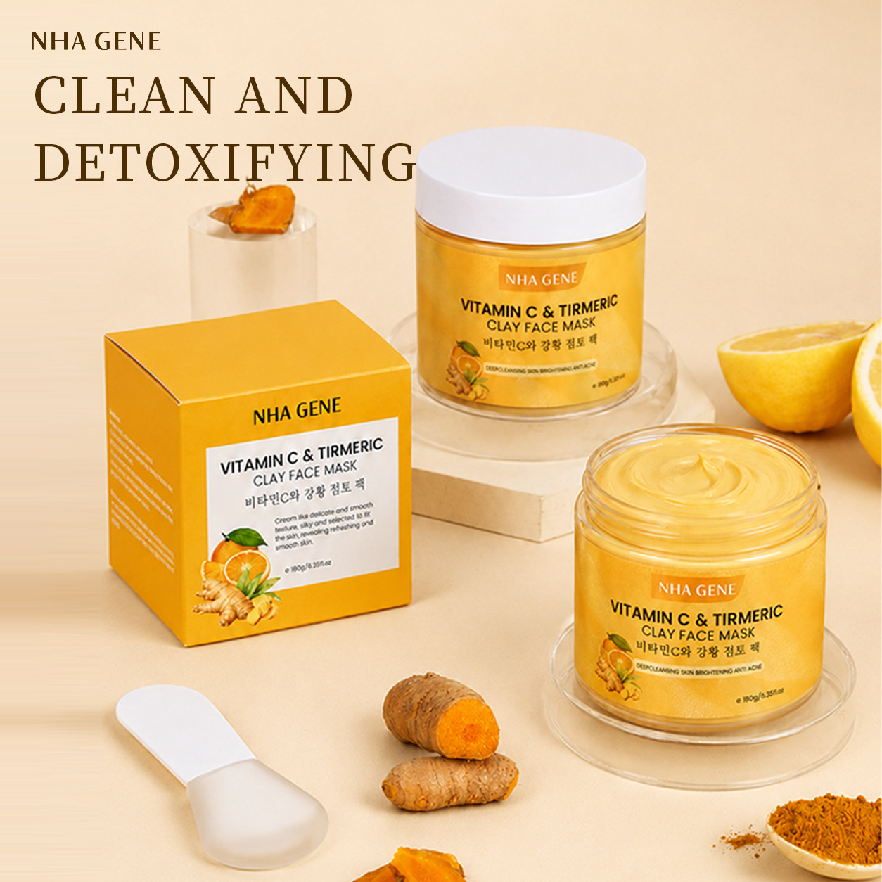 Cross-Border Vitamin C Ginger Mud Mask to Reduce Yellowing, Brighten Skin Tone, Refine Pores, and Cleanse the Skin - Source Factory