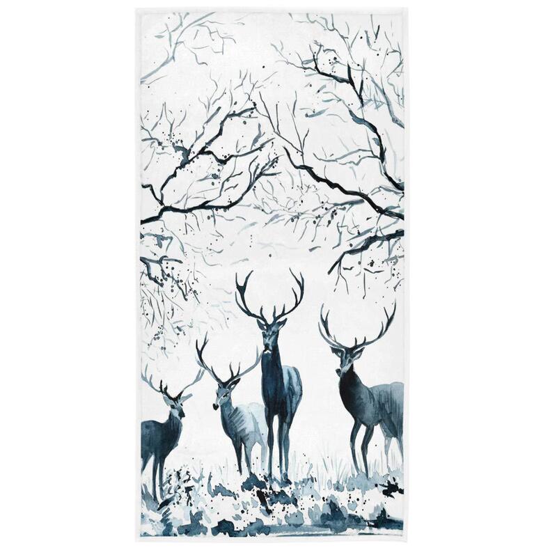 Farmhouse Winter Forest Elk Children Beach Towel Seaside Swimming Bath Towel Sports Fitness Towel Factory Outlet