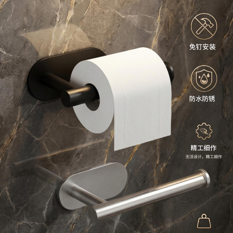 Stainless steel tissue holder, no-drill roll paper holder, bathroom toilet paper holder, toilet paper rack, kitchen napkin holder