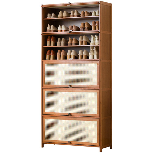 Imitation rattan shoe cabinet, simple shoe rack at home door, economical, good-looking indoor storage, multi-layer dust-proof dormitory
