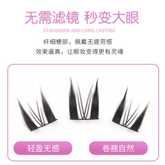 濃密合集漫畫仿真精靈懶人小惡魔工廠批發歐美古風分段單簇假睫毛