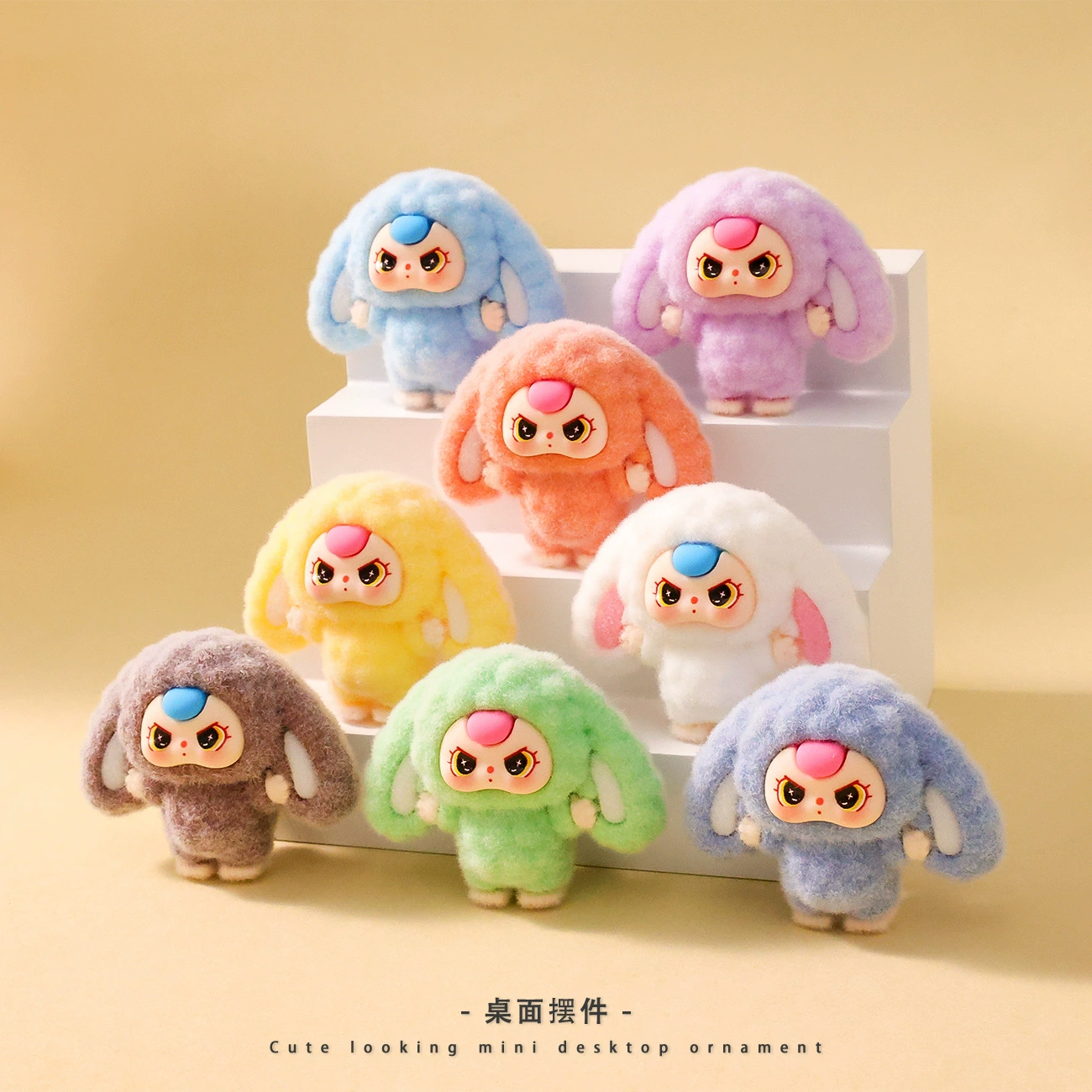 Забавная коробка для малыша Cartoon three blind box флокированный милый кукольный набор DIY слепая коробка офисная настольная украшение