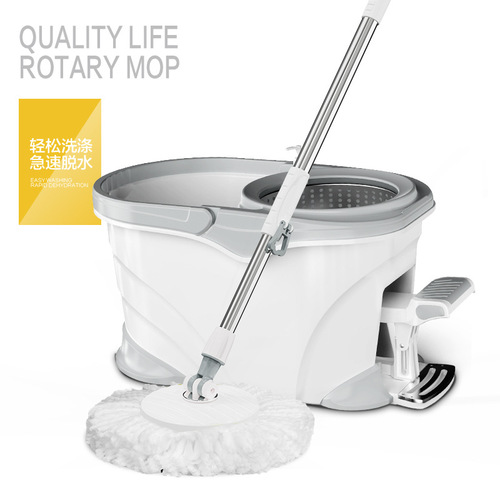 Foot-operated housework cleaning four-drive rotating mop with foot pedal stainless steel good mop mop bucket set mop bucket