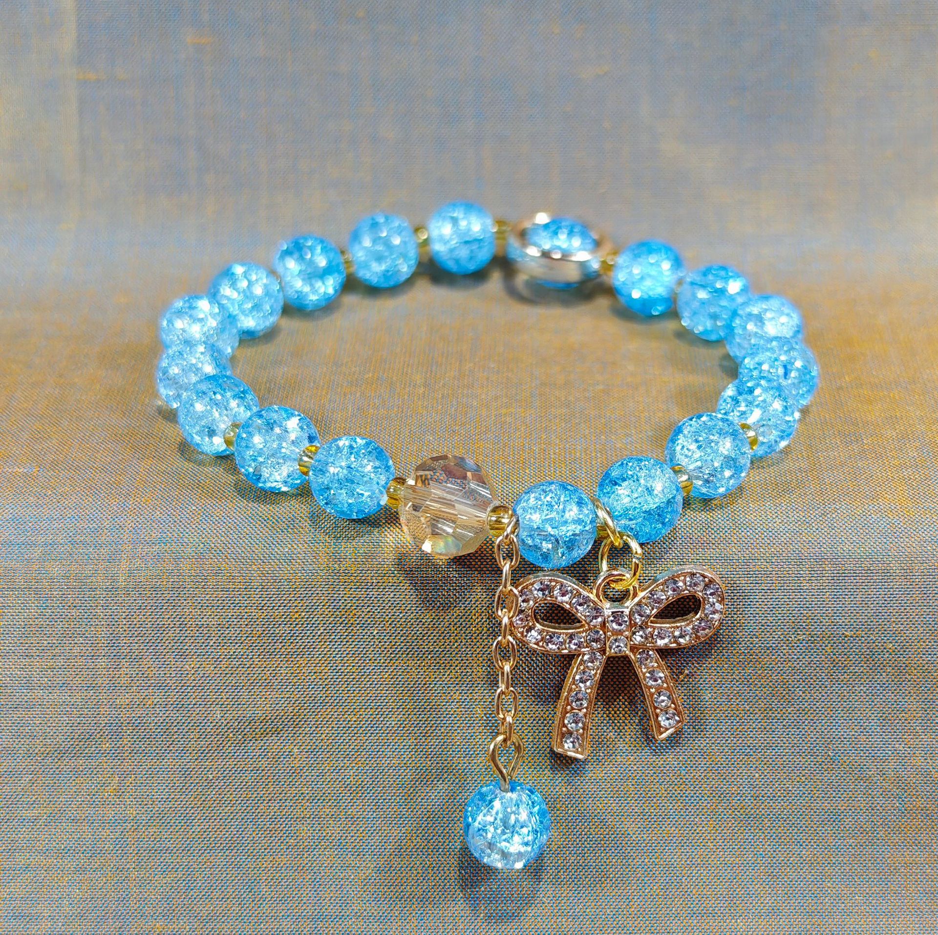 Las celebridades de Internet retro transfronterizas suelen ser todo-fósforo pulsera elástica de estilo ins simple pulsera de moda de lujo ligero, joyería de temperamento