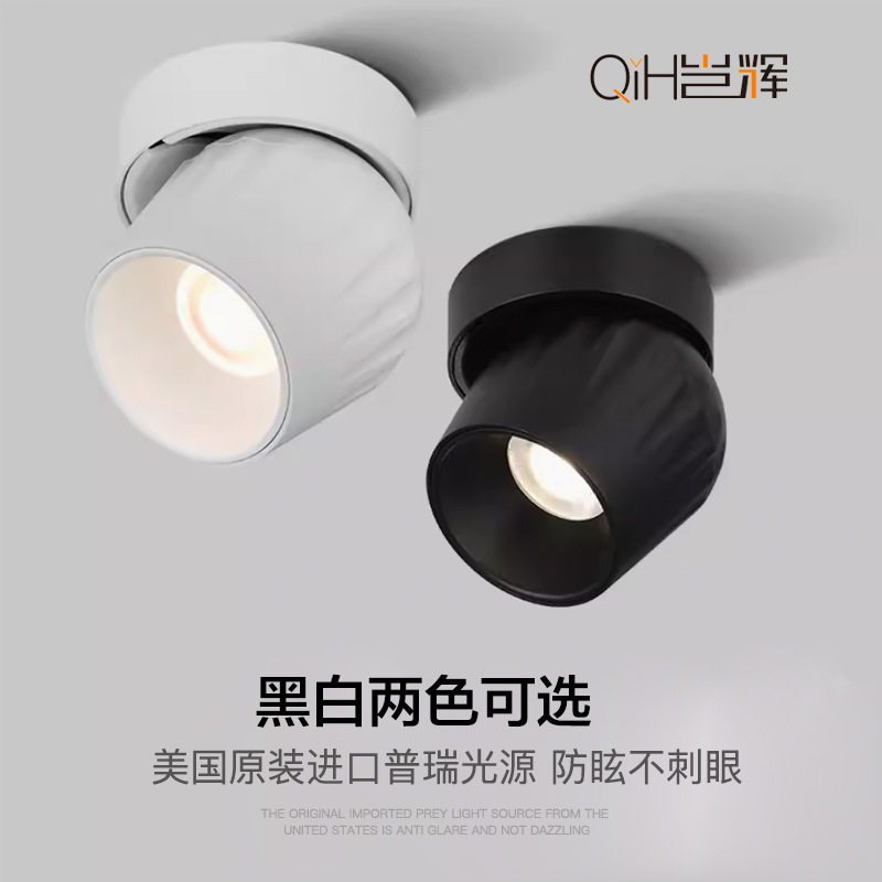 Luz abierta ángulo ajustable LED lámpara de techo hogar sala de estar sin lámpara principal taza profunda anti-reflejo COB pequeña lámpara de techo