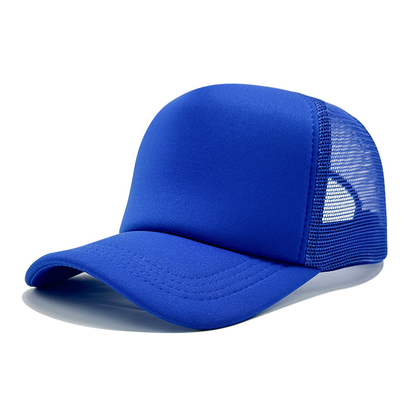 Gorra de malla de color sólido para exteriores transfronteriza, gorra con visera de protección solar, logo bordado, placa ligera transpirable, gorra de béisbol de malla al por mayor