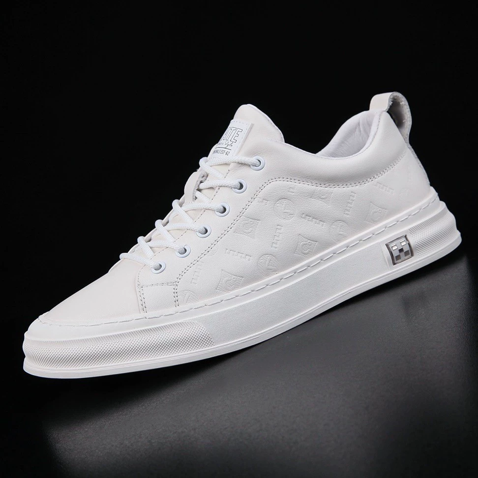 Весенняя и осенняя новая мужская обувь из натуральной кожи тренд дикая мягкая подошва нескользящая мужская обувь маленькая белая обувь спортивная повседневная обувь