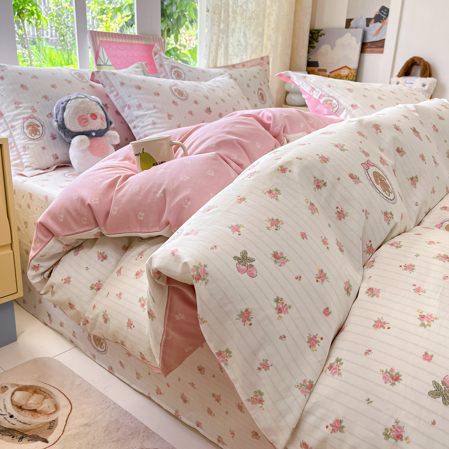 ins cubierta de edredón de algodón 150x200x230 cubierta de edredón de algodón 1m5 conjunto de edredón de cuatro piezas