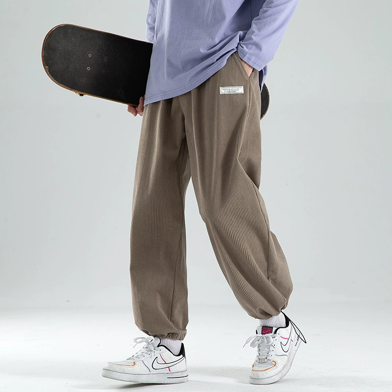 Спортивные штаны Мужские черные спортивные штаны Весна и осень Лето Свободные прямые модные повседневные длинные брюки Брюки на шнурке