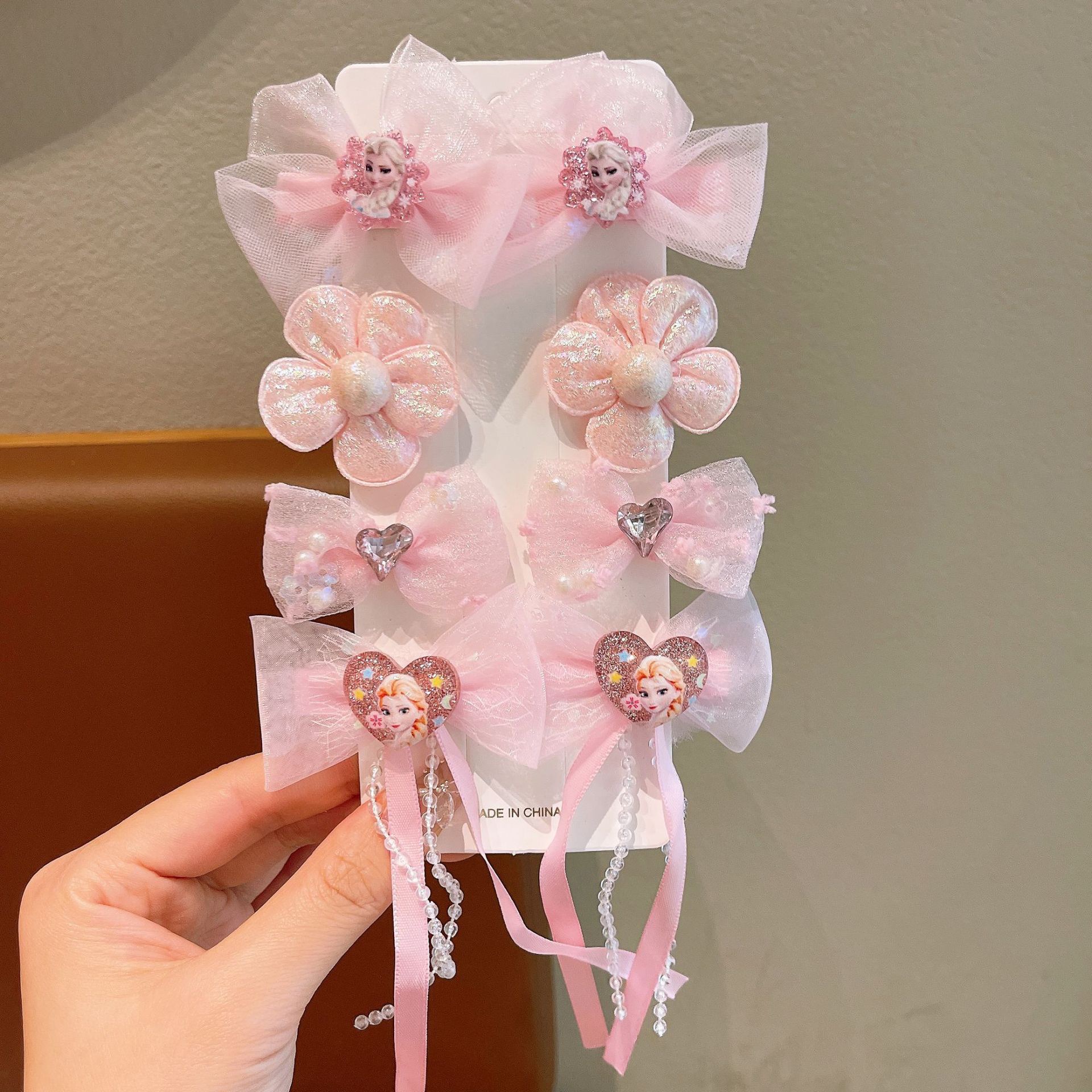 Horquilla de hielo y nieve para niños Aisha Princess bowknot borla horquilla niña Romance clip dulce flequillo accesorios para el cabello