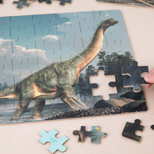 跨境儿童早教木质恐龙3D立体拼图拼版亲子活动桌面益智力游戏玩具
