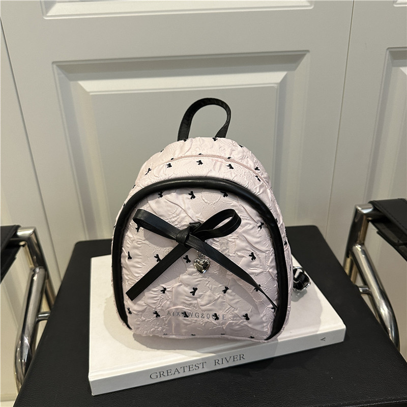 Fuchsia Summer Backpack with Bow, One-Shoulder Style, High-Quality Design by 其他