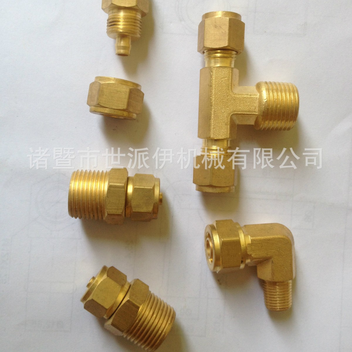 黄铜气动管接头、铜接头工业级NPT PT G螺纹、气管铜接头