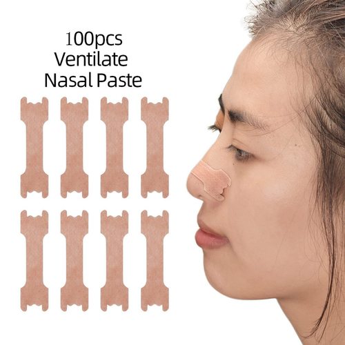 Nasal strip for congestion relief, physically expands nasal passages, improves nasal breathing.