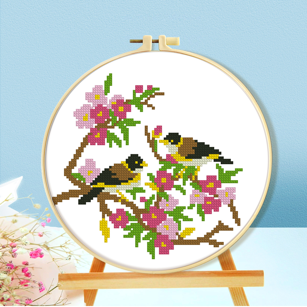 Mona Lisa Royal Cross Stitch Colección de flores y pájaros Estilo chino auspicioso, festivo y sencillo, sala de estar, bordado de hilo hecho a mano image 2
