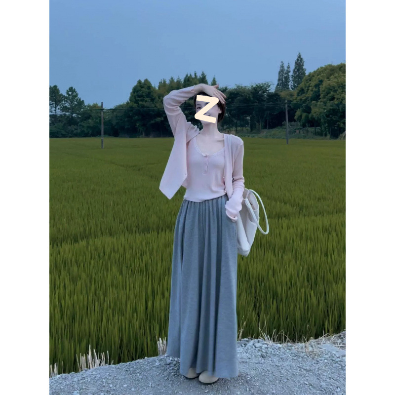 入秋装搭配一整套时尚穿搭显瘦盐系穿搭温柔时尚减龄三件套装女|undefined