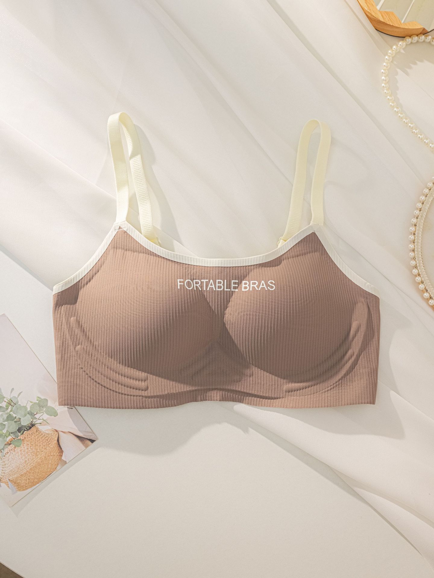 Venta directa de fábrica comercio electrónico transfronterizo Sudeste asiático Vietnam Tailandia damas contraste color superior soporte sin costuras colección lateral sujetador