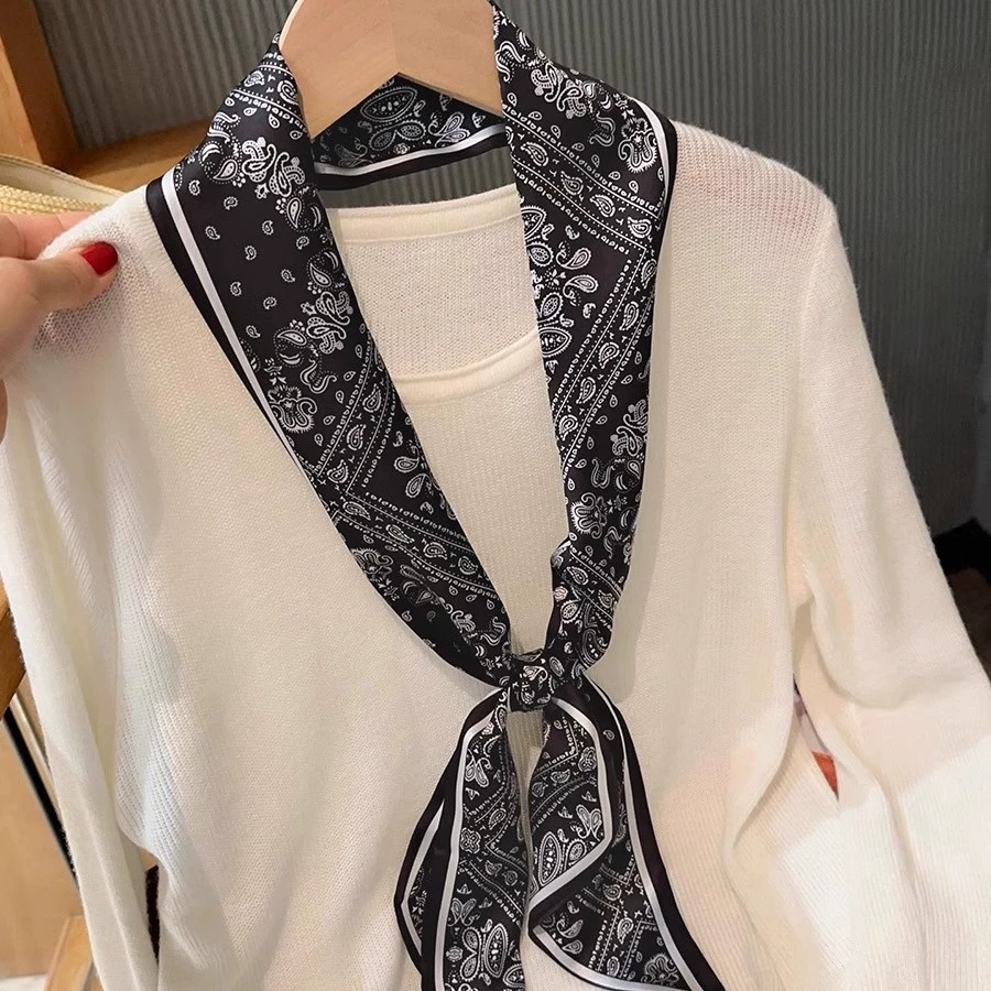 Fashionable black retro spring summer choker, neckerchief