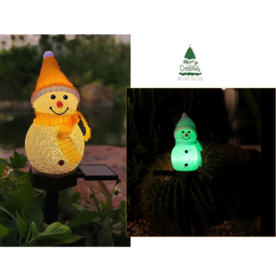 Serie de Navidad transfronteriza solar Navidad muñeco de nieve campanilla de viento lámpara de tierra patio al aire libre ambiente de jardín lámpara decorativa