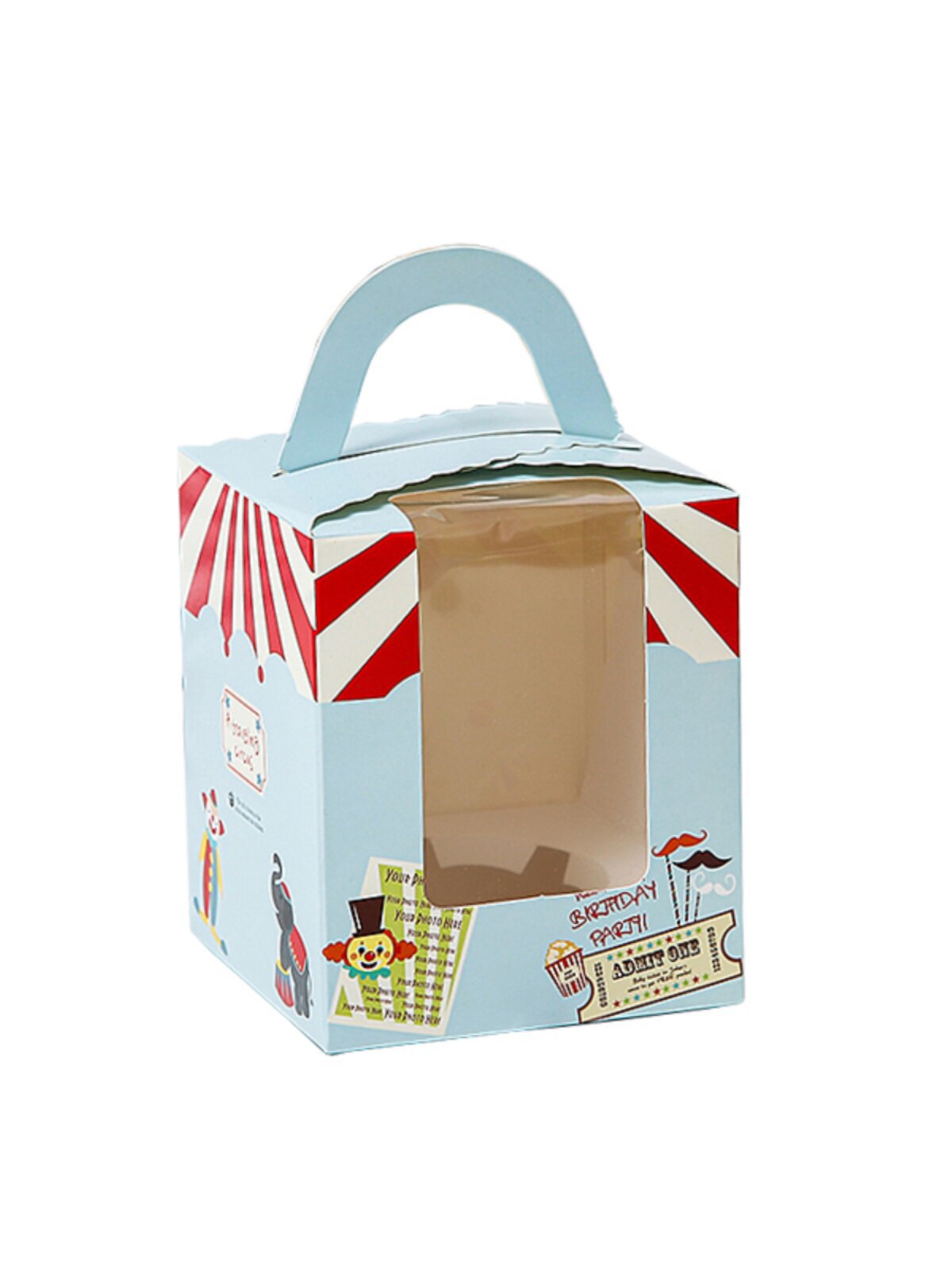 Caja de cupcake portátil cupcake transparente ventana pequeña taza de pastel de la tarde té tarta caja de embalaje de postre