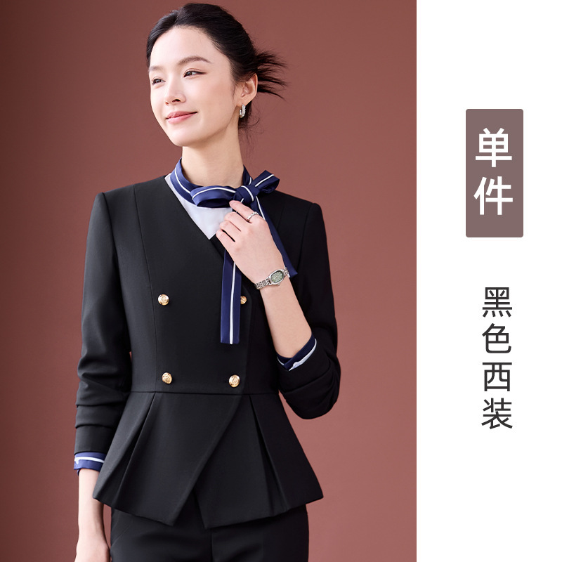 职业套装女长袖时尚气质女神范美容师酒店前台接待金店售楼部工装|undefined