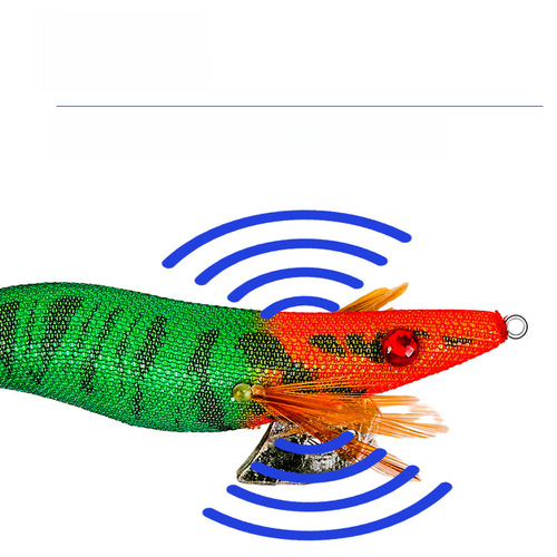 New wood shrimp glow-in-the-dark with bell fishing bait for squid, size 3.5, 3.0, simulation shrimp slow sink sea fishing squid hook