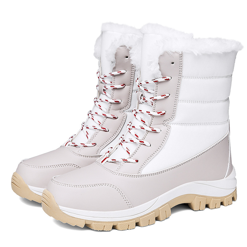 Botas de algodón de invierno para mujeres al aire libre más vello grueso calentamiento botas de nieve de comercio exterior zapatos de mujer de tamaño grande image 6