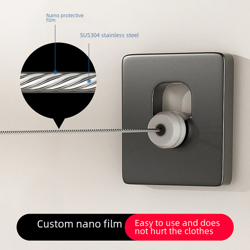 No Hole Adjustable Japanese Clothesline Elastic Folding Bathroom Balcony Invisible Toilet Dormitory Wholesale 