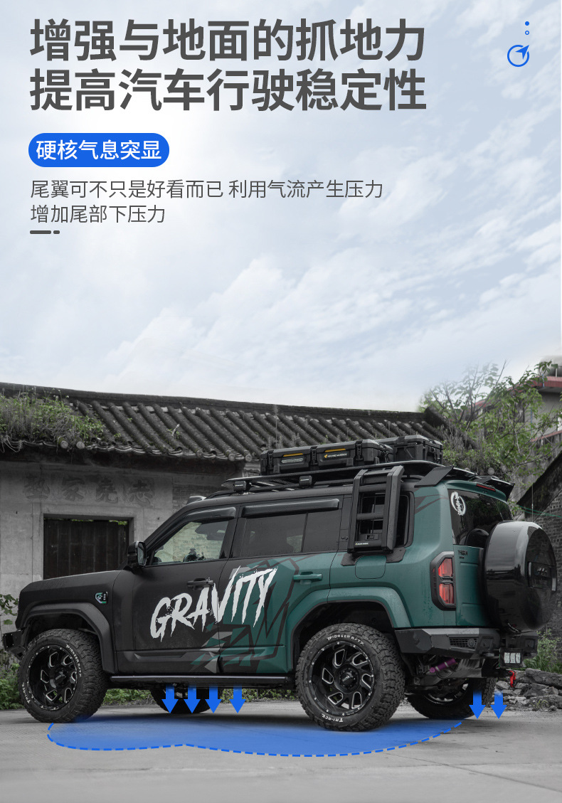 Suitable for equation Leopard 5MC sports large tail pressure tail wing upgrade top wing modification exterior decoration parts