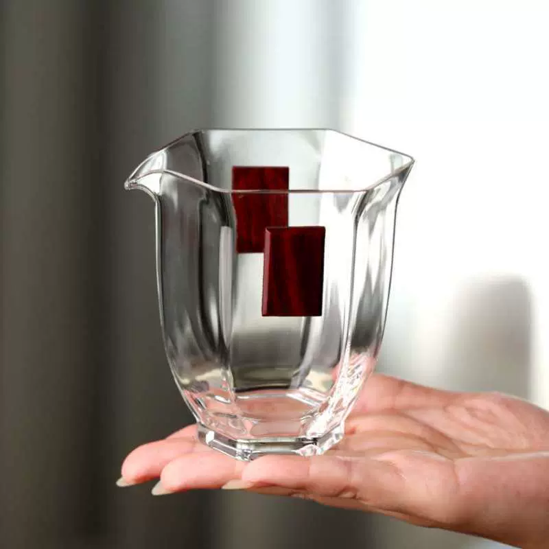 木耳六角公道杯透明玻璃茶海分茶器家用高硼硅玻璃功夫茶具公道杯